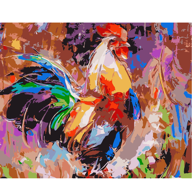 Kit Paint by numbers 40x50 Gallo colorido | WC6752  Main Image